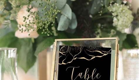 Black And Gold Table Numbers