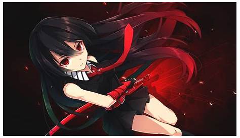 Inspiriert werden fur Anime Girl With Black Hair And Red Suit - Seleran