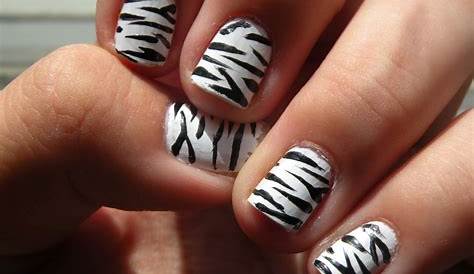 Black And White Animal Print Nail Art Zebra