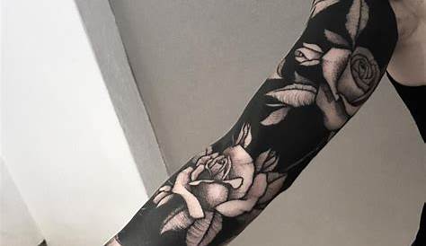 Black and White Arm Sleeve Tattoo.#ArmTattooDesigns , click now