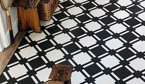 Norwalk Floor Deco Black and White 8x8 Matte Porcelain Tile | Porcelain