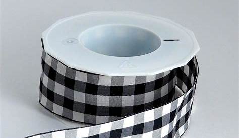 Black and White Checkered Gingham Ribbon