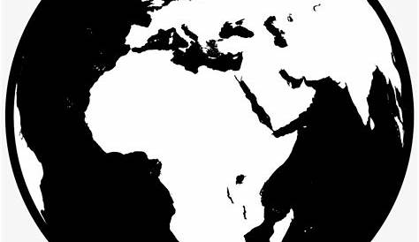 Globe Png Black And White - Globe Logo Black And White Transparent PNG