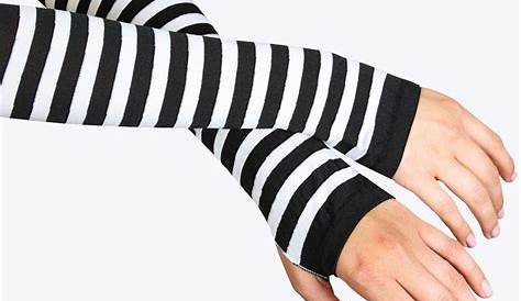 SilliiBean's Fingerless Black & White Gloves