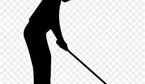 A black and white version of an illustration of a man playing golf