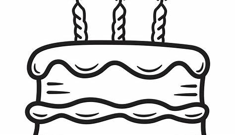 Birthday Cake Black And White Clipart | Free download on ClipArtMag