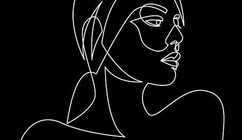 Abstract Line Art, Black and White Modern Drawing, Organic Line Shape