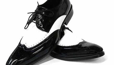 Mens Gangster Shoes Men's Two Toned Black ~ White Lace Up Wi