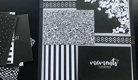 Elegant and Simple Scrapbook Layout in Black and White | Simple