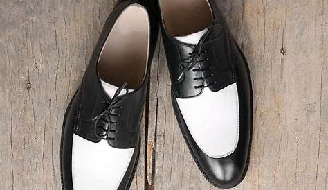 Mens Black & White Patent Shoes with Metal Toe: Buy Online - Happy