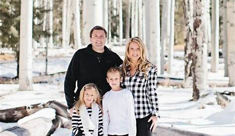 Black And White Winter Family Photo