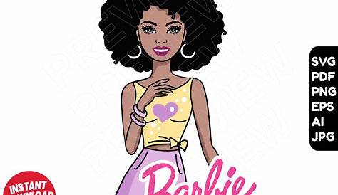 Barbie Afro SVG png clipart Barbie afro girl Cut file | Etsy