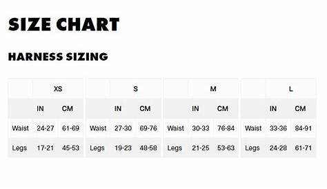 Black Diamond Climdomain_7 Harness Size Chart