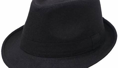 Men s Classic Manhattan Structured Gangster Trilby Fedora Hat, Black | eBay
