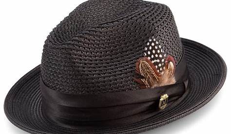 20s Wide Brim Fedora Hat Black Gangsters Hat Mens Fancy Dress Costume