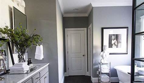 Modern Bathroom Designs Gray Tiles Black Vanity White Sink Wall Matte