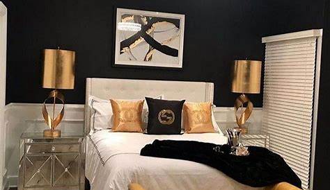 Black Gold White Bedroom Decor