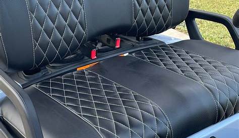 Black/Grey EZGO TXT and RXV Golf Cart Seat Covers/Hand Sewn Marine