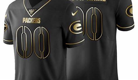 Green Bay Packers Custom Men's Nike Black Golden Limited NFL 100 Jersey