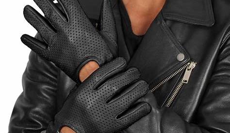 Black Leather Moto Gloves | Genuine Leather
