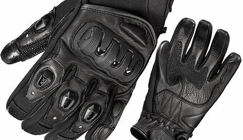 Black Active Leather Motorcycle Gloves - Biker Stocking Fillers