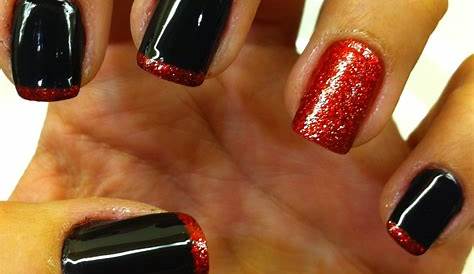 Black Nails With Red Glitter 45+ Stylish And Nail Designs 2022