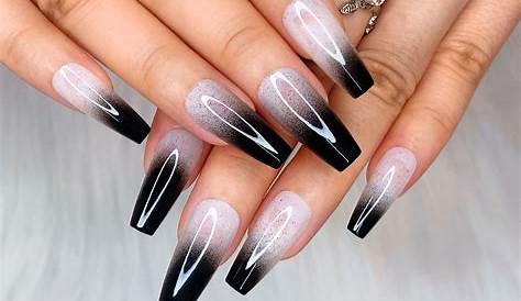 Black Ombre Coffin Nails Pinterest Nail The Shape And Dark