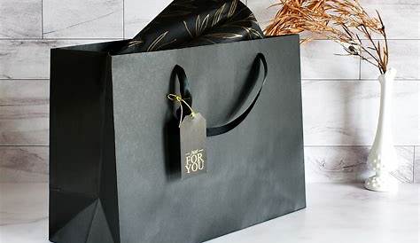 50 Small BLACK Gift Bags handmade of Black by stoykaspaperie