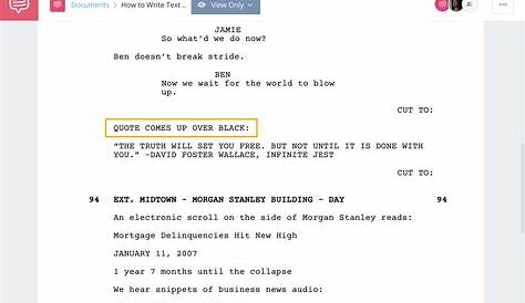 How to Write Text on a Black Screen in Screenplay Format