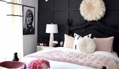 Black, White, And Pink Bedroom Decor