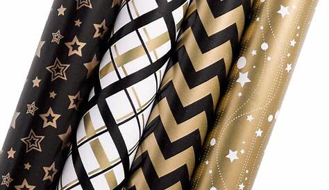 Gold Black Pattern Wrapping Paper | Wrapping paper, Christmas wrapping