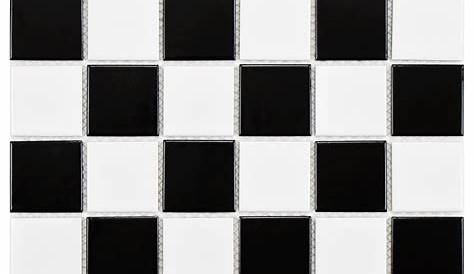 Merola Tile Boreal Quad Checker Black and White 11-7/8 in. x 11-7/8 in
