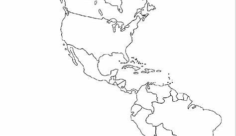 North And South America Blank Map