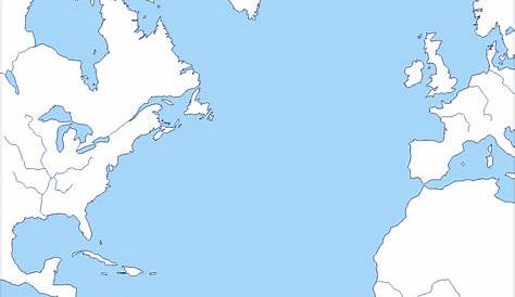 Northern Atlantic Ocean free map, free blank map, free outline map