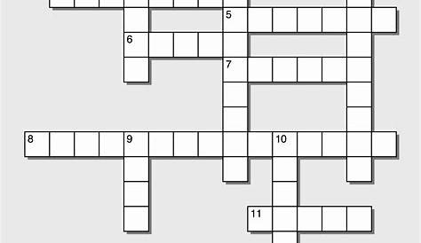 American style crossword puzzle with a 15 x 15 grid. Includes blank
