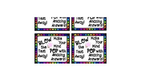 Blow Pop Testing Printable A Pink And Blue Box With The Words On It