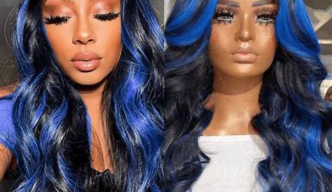 Beautiful never used premium synthetic wig - Blue and black - Lace