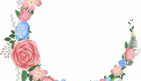 Pink Blue Flower Border clip art - vector clip art online, royalty