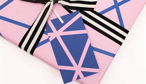 Luxury Pink And Blue Geometric Wrapping Paper By Mock Up Designs