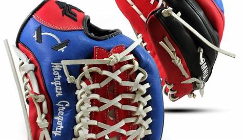 44 Pro Custom Baseball Gloves Signature Series Royal Blue Red Bone