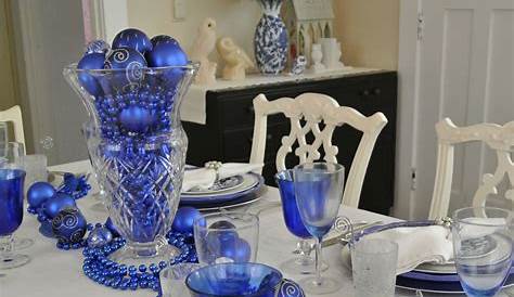 Blue And Silver Christmas Table Decorations