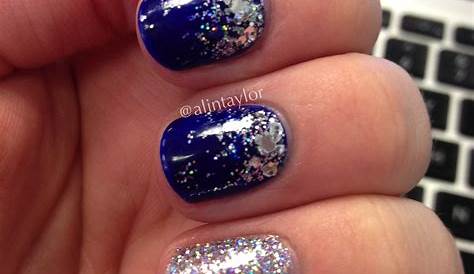 Blue And Silver Nail Designs Cute For New Years Or Winter Winter