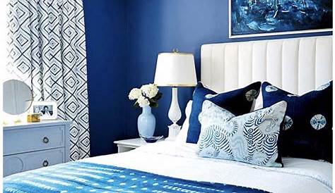 Blue, Black And White Bedroom Decor