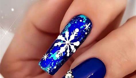 Blue Christmas Nails Design