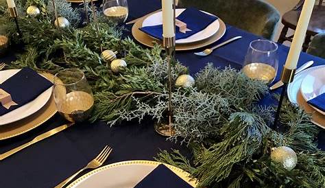 Blue Christmas Tablescape