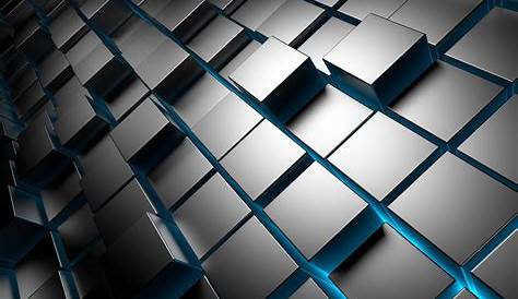 Blue Metallic Cube Wallpaper Cave