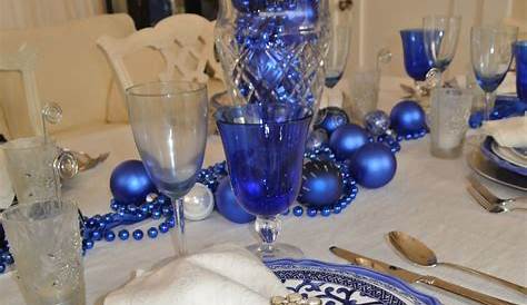 Blue Table Decorations For Christmas