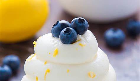 Lemon Blueberry Cupcakes with Whipped Cream Cheese Icing - Baker Jo