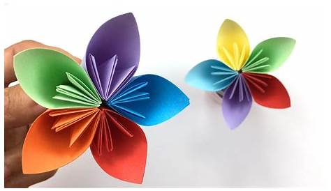 Origami Blume - Einfache Origami Bastelideen falten - Geschenk basteln