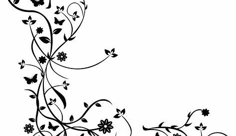 Ranke, flora, Blume, Blüte, border, frame, black | Vine tattoos, Flower